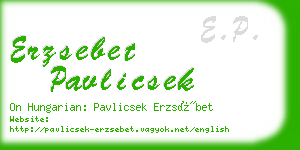 erzsebet pavlicsek business card